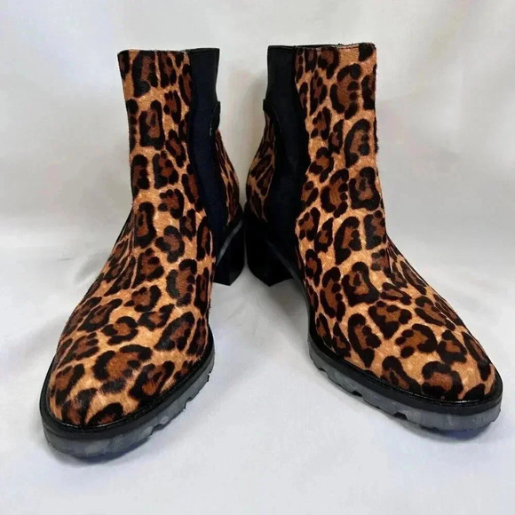 Crown Vintage Maiy Chelsea Boots Size 7 Hair Calf Animal Print - Picture 4 of 11